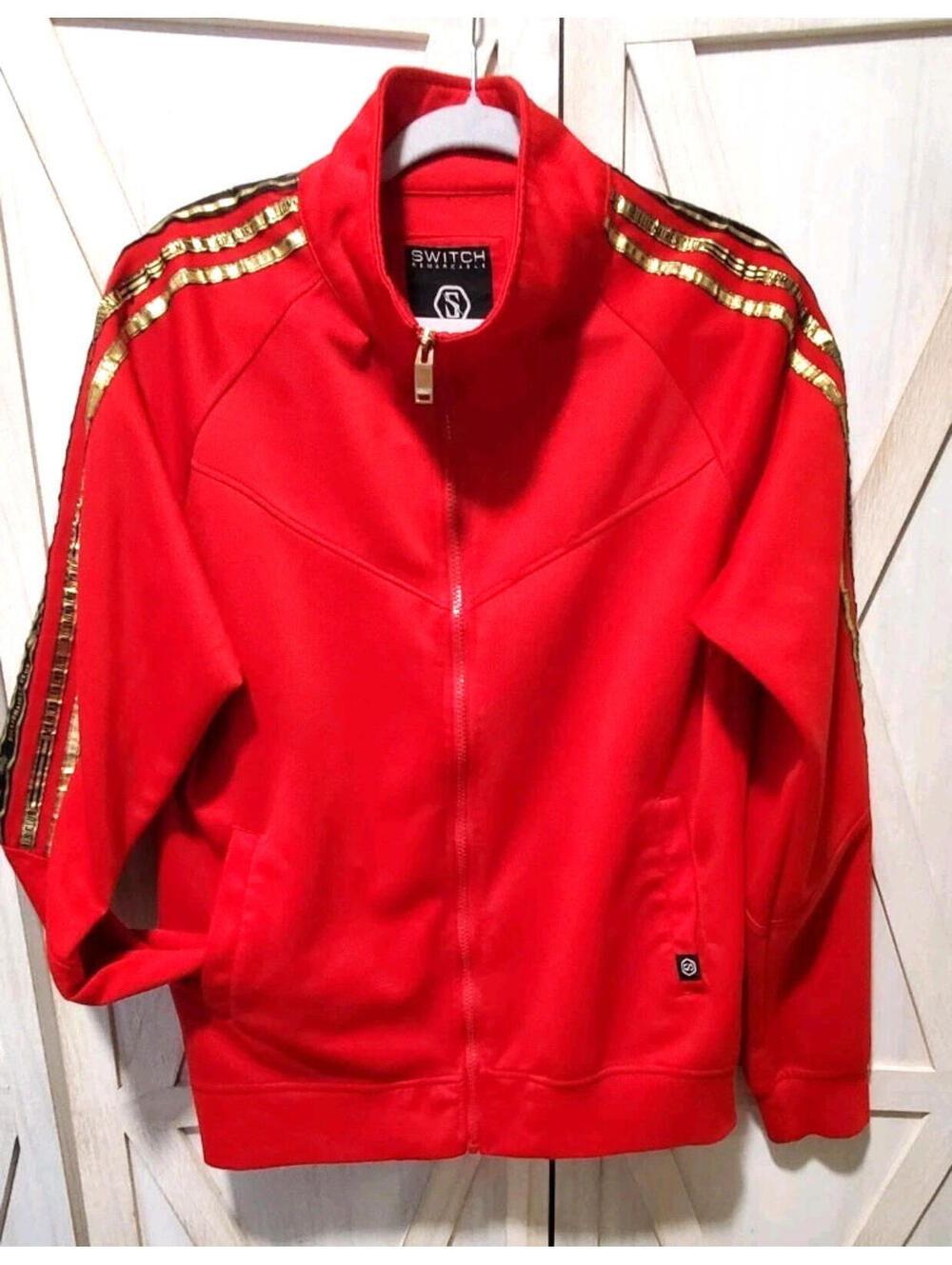 Switch Remarkable Jacket Mens Red Gold Billionaires Club Full Zip Size L